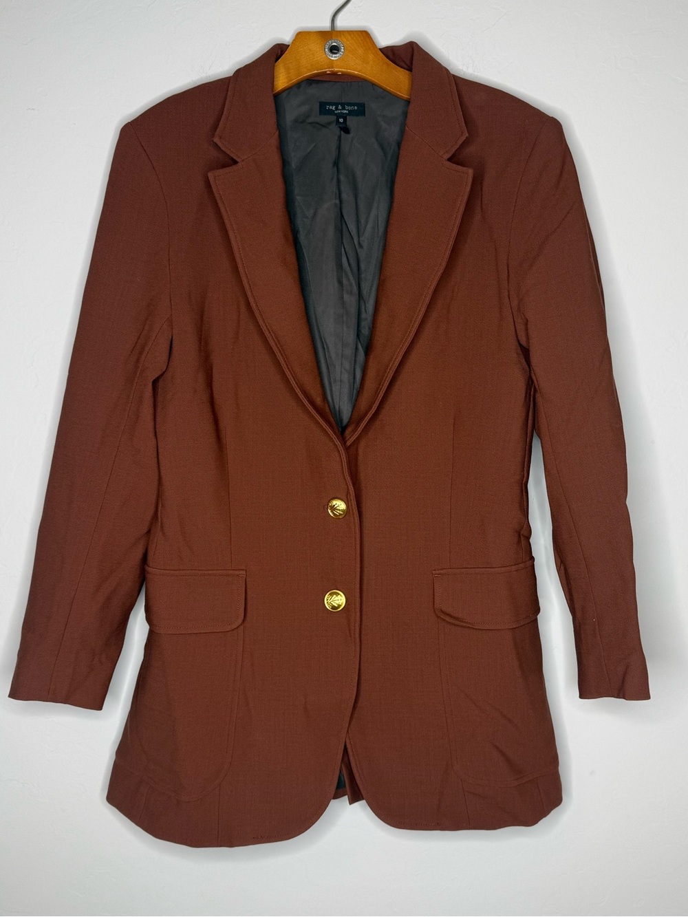 Rag and bone Cody blazer brown single breasted size 10 academia wool blend - Picture 2 of 5